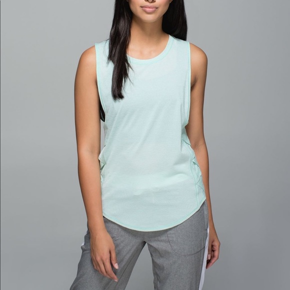 lululemon athletica Tops - Lululemon Mint Var-City Braided Stripe Tank